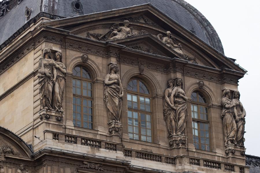 Louvre museum window details